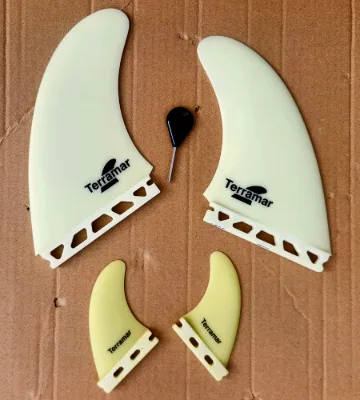 TERRAMAR SURFCO "MR" TWINZER SURFBOARD FINS ALL GLASS - Thumbnail 5