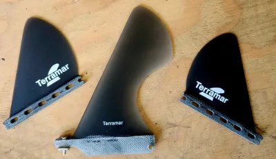 TERRAMAR SURFCO "HALF MOON" 2+1 ALL GLASS SURFBOARD FINS - Thumbnail 5