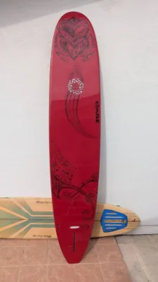 Red Longboard Surfboard Dick Brewer 9'6 Tuflite - Thumbnail 7