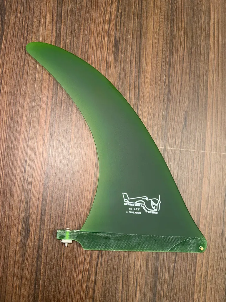 New True Ames Greenough 4A 9.75" Single Longboard Fin Green - Image 1