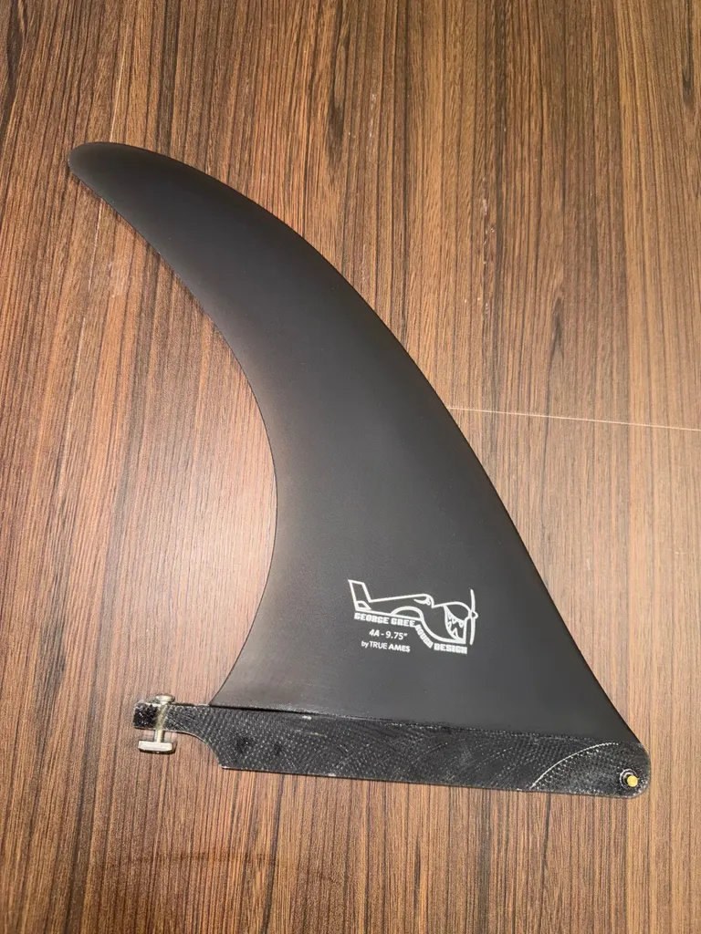 New True Ames Greenough 4A 9.75" Single Longboard Fin Smoke - Image 1